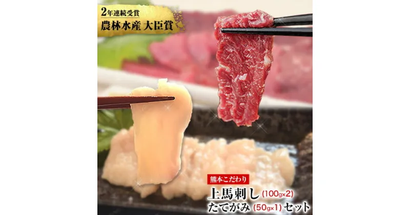 【ふるさと納税】馬刺し 上赤身 ブロック 国産 熊本肥育 冷凍 生食用 たれ付き(100g×2)＋たてがみセット(50g×1) 肉 期間限定 絶品 牛肉よりヘルシー 馬肉 予約 平成27年28年 農林水産大臣賞受賞 熊本県玉東町《90日以内に出荷予定(土日祝除く)》