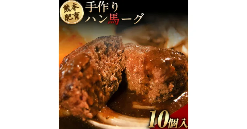 【ふるさと納税】手作りハン馬ーグ 100g×10個 馬肉100%配合！【熊本肥育】ハンバーグ たっぷり 冷凍 お中元 肉 お手軽 お取り寄せ《30日以内に出荷予定(土日祝を除く)》