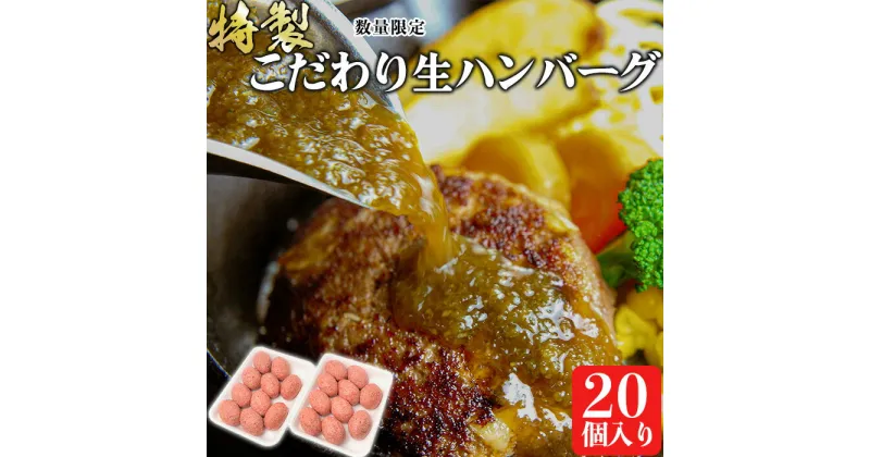 【ふるさと納税】 数量限定 特製 こだわり生ハンバーグ20個 計2kg 牛肉 和牛 国産牛 馬肉 お肉 冷凍 簡単 惣菜 送料無料