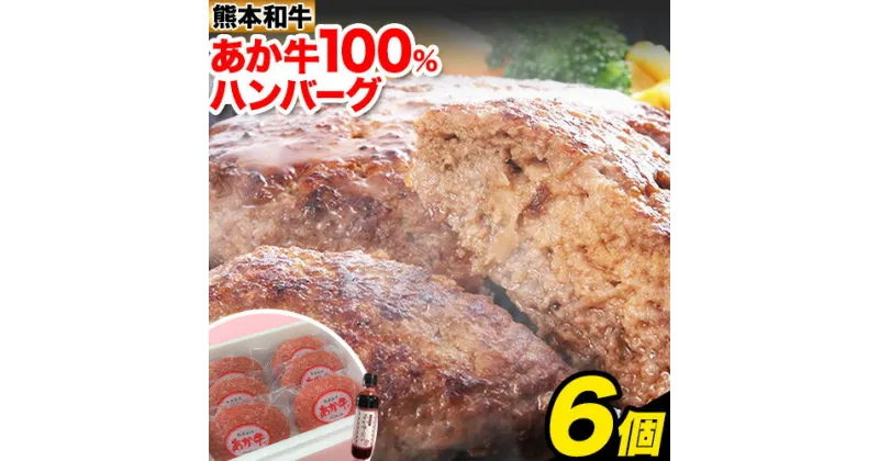 【ふるさと納税】あか牛 100％ハンバーグ 120g×6個 あか牛のたれ付き 熊本県産 あか牛 あかうし 三協畜産 《60日以内に出荷予定(土日祝除く)》 熊本県 長洲町 タレ付き ハンバーグ 熊本和牛 送料無料