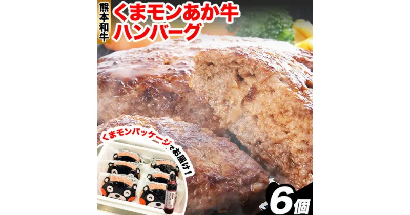 【ふるさと納税】くまモン あか牛 ハンバーグ 120g×6個 あか牛のたれ付き 熊本県産 あか牛 あかうし 三協畜産 《60日以内に出荷予定(土日祝除く)》 熊本県 長洲町 タレ付き ハンバーグ 熊本和牛 送料無料