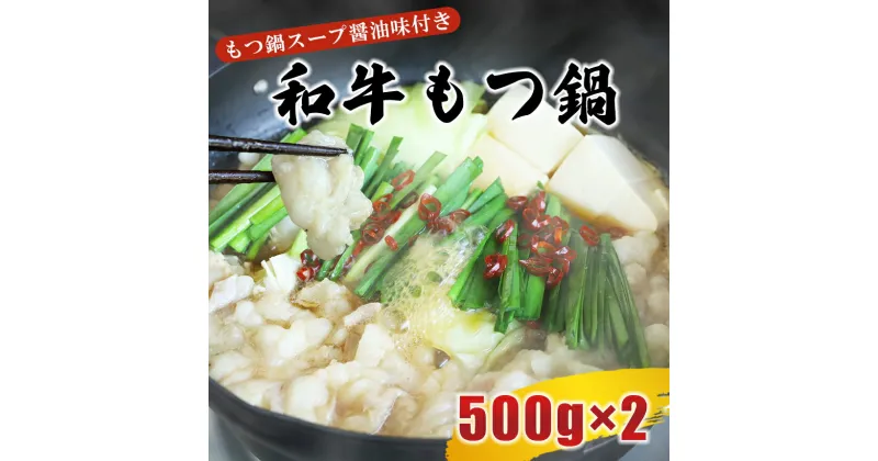 【ふるさと納税】和牛もつ鍋ミックスホルモン 500g×2、もつ鍋スープ醤油味7倍濃縮 30g×8 | 熊本県 熊本 くまもと 和水町 なごみ 黒毛和牛 もつ ホルモン もつ鍋 モツ