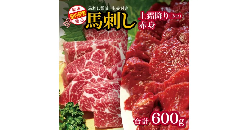 【ふるさと納税】馬刺し 国内肥育 熊本発送 馬刺し 上霜降り（ トロ ） 300g + 赤身 300g 合計 600g 馬刺し?油・生姜付き | 熊本県 熊本 くまもと 和水町 なごみ 馬肉