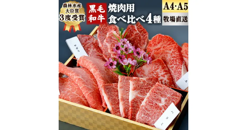 【ふるさと納税】厳選 くまもと黒毛和牛 焼肉用食べ比べ4種 500g《30日以内に出荷予定(土日祝除く)》熊本県 大津町 和牛焼肉LIEBE くまもと黒毛和牛 厳選部位 上ロース ハラミ サガリ シンシン 冷蔵 リーベ