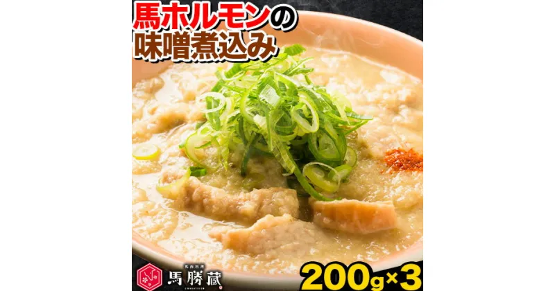 【ふるさと納税】馬ホルモンの味噌煮込み 600g 200g×3 馬勝蔵 《30日以内に出荷予定(土日祝除く)》熊本県 大津市 馬肉 ホルモン 味噌煮 みそ おつまみ 小術 コジュツ