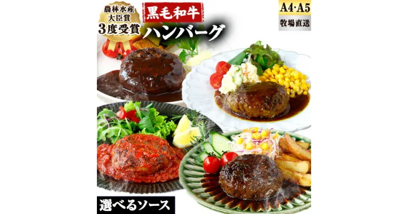 【ふるさと納税】厳選 くまもと 黒毛和牛 ハンバーグ 3種食べ比べセット 《30日以内に出荷予定(土日祝除く)》選べる 3種類のソース デミグラス トマト ペッパー カレー 熊本県 大津町 和牛焼肉LIEBE くまもと黒毛和牛 ハンバーグ 冷凍 リーベ