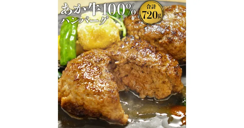 【ふるさと納税】あか牛 100% ハンバーグ 合計720g 120g×6個 手作り 冷凍 おかず 惣菜 牛肉 国産牛 和牛 九州 熊本県 菊陽町 送料無料