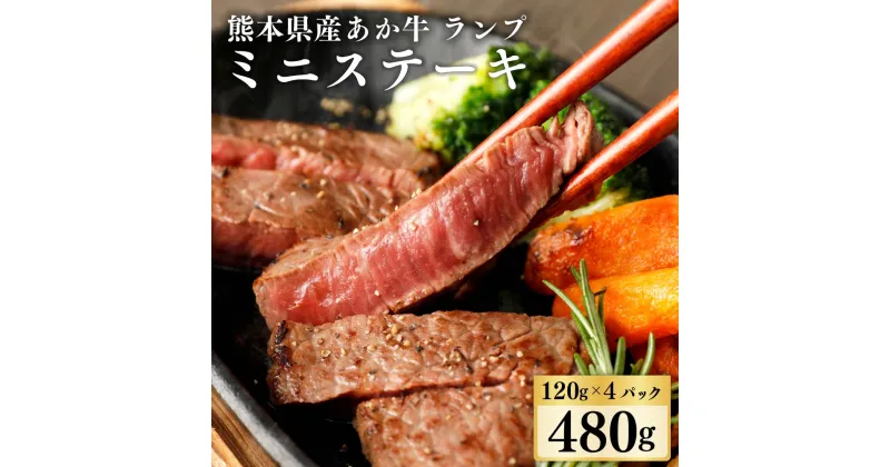 【ふるさと納税】熊本県産あか牛ミニステーキ ランプ 合計480g（120g×4パック） 赤身 牛肉 お肉 肉 冷凍 九州 熊本県 菊陽町 送料無料