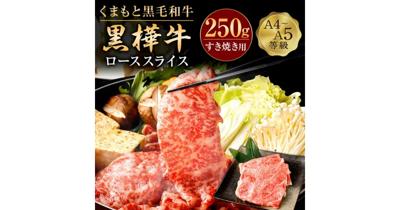 【ふるさと納税】くまもと黒毛和牛 黒樺牛 A4～A5等級 ローススライス すき焼き用 250g 牛肉 牛 お肉 鍋 すきやき しゃぶしゃぶ 薄切り スライス 黒毛和牛 国産 九州産 熊本県産 冷凍 送料無料