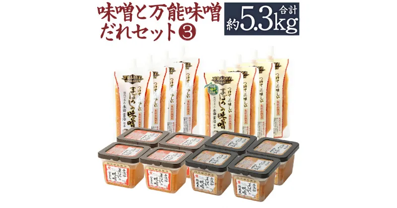 【ふるさと納税】味噌と万能味噌だれセット(3) 合計5360g みそ ミソ 味噌 味噌ダレ 柚子胡椒 プレーン 無添加 まぼろしの味噌 熟成麦味噌 合わせ味噌 熊本県 菊陽町 調味料 セット 送料無料