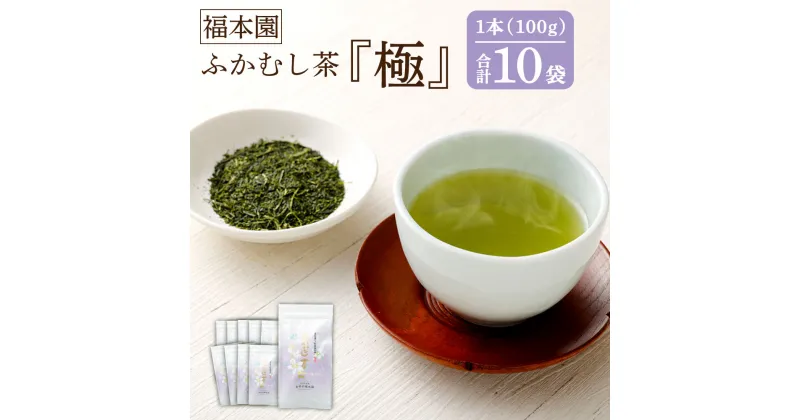 【ふるさと納税】福本園 ふかむし茶「極」 10本 セット 100g×10袋 合計10本 1000g ふかむし茶 深蒸し茶 お茶 茶 茶葉 日本茶 緑茶 国産 菊陽町 送料無料