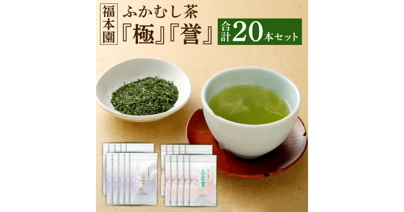 【ふるさと納税】福本園 ふかむし茶 「極」 「誉」 20本 セット 100g×20袋 合計20本 2000g (極：100gx10袋) (誉：100gx10袋) 飲み比べ 飲比べ ふかむし茶 深蒸し茶 お茶 茶 茶葉 日本茶 緑茶 国産 菊陽町 送料無料