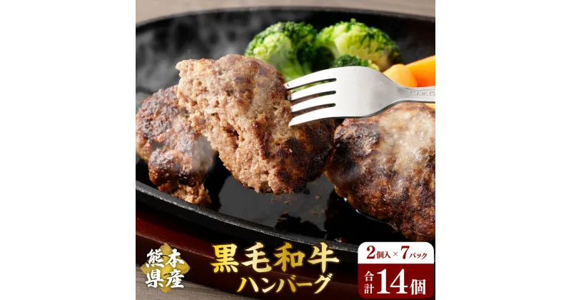 【ふるさと納税】黒毛和牛ハンバーグ14個(120g×2個入×7パック) ハンバーグ 黒毛和牛 ハンバーガー 和牛 九州 熊本県 菊陽町 送料無料