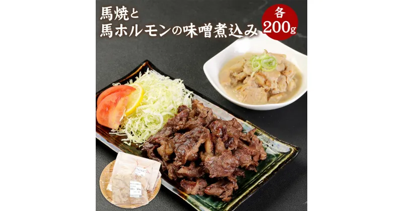 【ふるさと納税】馬焼と馬ホルモンの味噌煮込み セット 合計400g (各200g×1袋) 食べ比べ 馬ヒモ バラ ロース 馬ホルモン 味噌煮込み 惣菜 おかず 冷凍 九州 熊本県 菊陽町 送料無料