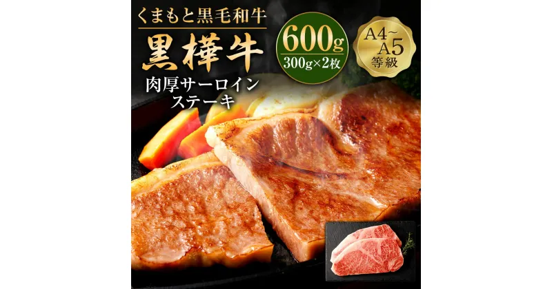 【ふるさと納税】くまもと黒毛和牛 黒樺牛 A4～A5等級 肉厚サーロインステーキ 合計600g (300g×2枚) 特大 牛肉 牛 お肉 ステーキ 黒毛和牛 国産 九州産 熊本県産 冷凍 送料無料