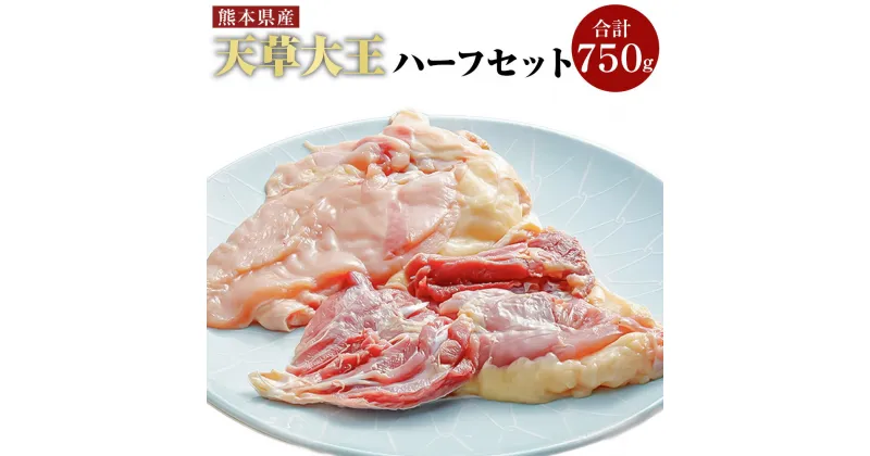 【ふるさと納税】天草大王 ハーフセット 750g 肉 鶏肉 もも肉 むね肉 ささみ 冷凍 九州 熊本県 菊陽町 送料無料