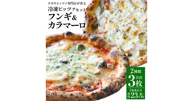 【ふるさと納税】【ナポリピッツァ専門店が作る薪窯焼き冷凍ピッツァセット】フンギ×2枚 カラマーロ×1枚 計3枚 ピザ キノコ ベーコン イカ エビ アサリ 魚介類 黒オリーブ 冷凍 イタリア産 九州 熊本県 菊陽町 送料無料