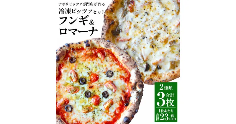 【ふるさと納税】【ナポリピッツァ専門店が作る薪窯焼き冷凍ピッツァセット】フンギ×2枚 ロマーナ×1枚 計3枚 ピザ キノコ ベーコン アンチョビ トマトピューレ ナチュラルチーズ 冷凍 イタリア産 九州 熊本県 菊陽町 送料無料