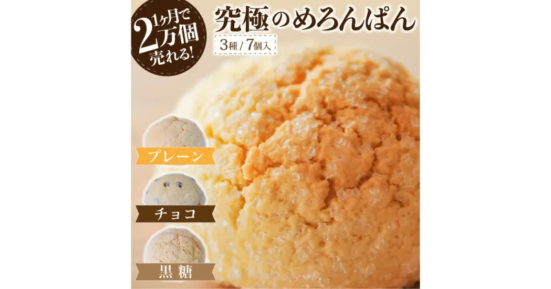 【ふるさと納税】 究極のめろんぱん 3種 7個 パン メロンパン 菓子パン パン 詰め合わせ セット スイーツ おやつ チョコチップ 黒糖 お取り寄せ 林檎の樹 カフェ ギフト 贈答用 熊本 阿蘇 南小国町 送料無料