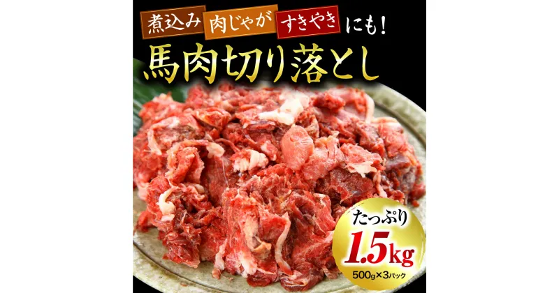 【ふるさと納税】 馬肉 切り落とし 1.5kg 国内肥育 馬 肉 500g 3パック 小分け 低カロリー 高タンパク 栄養満点 煮込み お取り寄せ 熊本 阿蘇 南小国町 送料無料