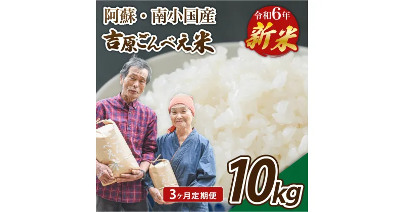 【ふるさと納税】 3ヶ月 定期便 令和6年産 ごんべえ米 白米 玄米 食べ比べ 10kg 新米 精米 米 お米 玄米対応可能 ご飯 ごはん 無農薬 農薬不使用 産地直送 熊本 南小国 送料無料