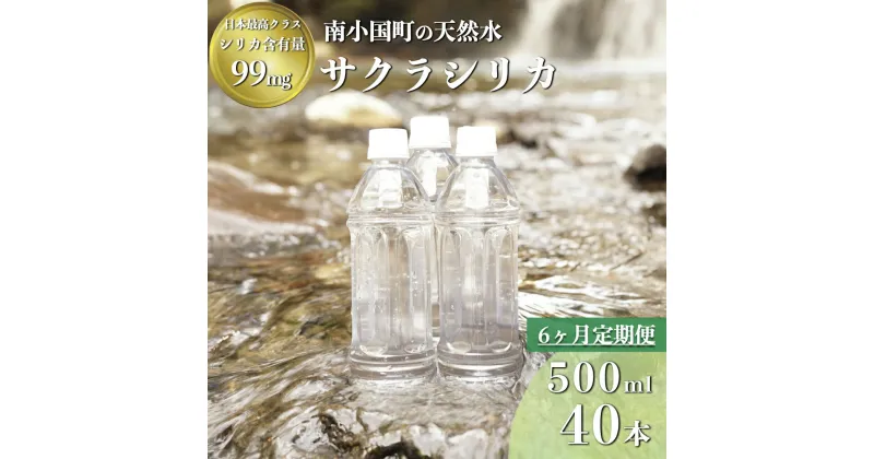 【ふるさと納税】 6ヶ月 定期便 南小国町 サクラシリカ 500ml 40本 6回 シリカ水 シリカ 飲むシリカ のむシリカ 水 天然水 ネラルウォーター ラベルレス エコ ペットボトル ケース 熊本 阿蘇 南小国町 送料無料