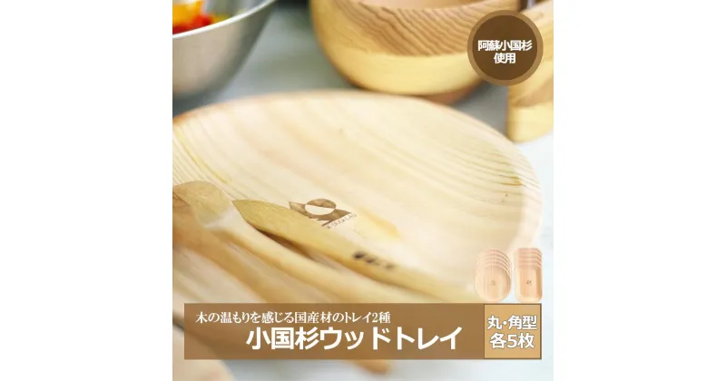 【ふるさと納税】小国杉 国産材 天然木 SDGs 丸型 角型 各5枚 国産 小国町 阿蘇 熊本 木製 食器 什器 ウッドトレイ ソーサ— キャンプ BBQ バーベキュー 10枚 贈り物 ギフト プレゼント 阿蘇小国杉のくらし 送料無料