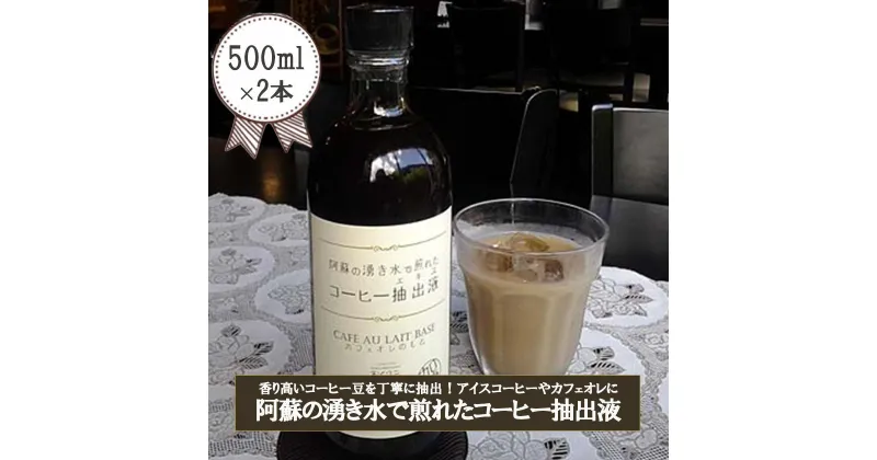 【ふるさと納税】コーヒー抽出液 濃縮コーヒー 自家抽出 アイスコーヒー アイスカフェオレ 手作り ほこすぎ あるくCafe 人気カフェ 自家製 500ml 2本セット 合計1000ml 1L 贈答用 ご家庭用 常温 開封後要冷蔵 送料無料