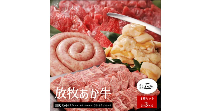 【ふるさと納税】 阿蘇うぶやま村の放牧あか牛BBQセット リブロース モモ ホルモン ぐるぐるウインナー 赤身 和牛 牛肉 牛 国産 あか牛 焼肉正 人気 ギフト 詰め合わせ 贈り物 お中元 お歳暮 贈答 熊本 阿蘇 産山村 送料無料《60日以内に出荷(土日祝除く)》