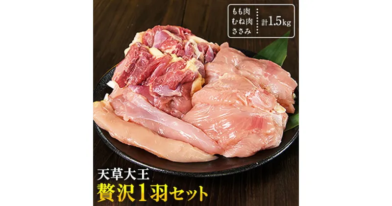 【ふるさと納税】天草大王 贅沢1羽 セット 計1.5kg 【配送不可地域：離島】あそ大王ファーム株式会社 《60日以内に出荷予定(土日祝除く)》《60日以内に出荷予定(土日祝除く)》熊本 産山 鶏 鶏肉 もも むね ささみ