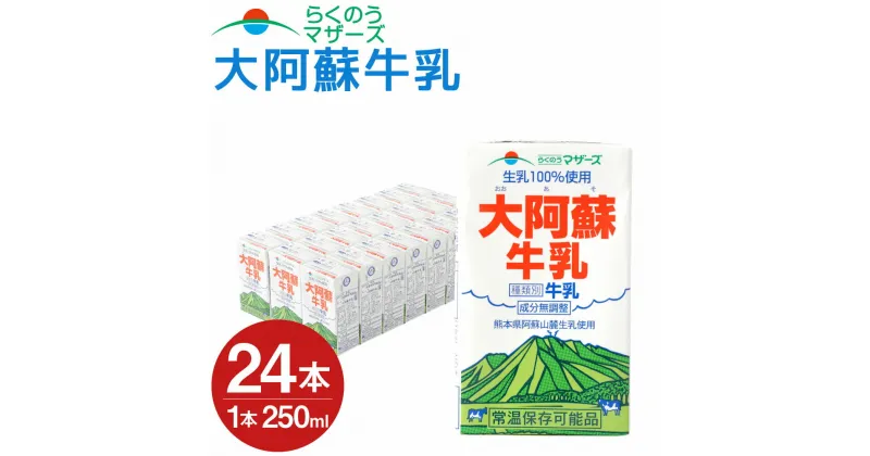 【ふるさと納税】大阿蘇牛乳 250ml×24本 常温90日保存可能 ロングライフ ミルク らくのうマザーズ 成分無調整牛乳 生乳100%使用 乳飲料 乳性飲料 熊本県産 牛乳 031-010