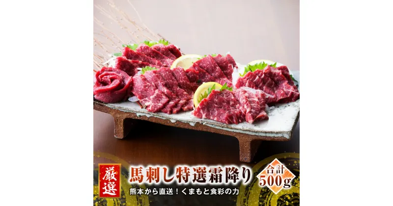 【ふるさと納税】熊本 馬刺し 特選霜降り 中トロ 500g 50g×10個 国内肥育 たれ・生姜付き 小分け 真空パック 刺し身 おつまみ 馬肉 冷凍 送料無料