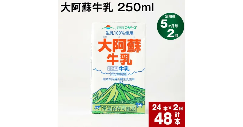 【ふるさと納税】【定期便】【5ヶ月毎 2回】大阿蘇牛乳 250ml 計48本(24本×2回) 計12L 牛乳 飲料 生乳100% 乳飲料 ミルク 無調整牛乳 らくのうマザーズ 常温保存可能 ロングライフ牛乳 朝食 九州 熊本 高森町