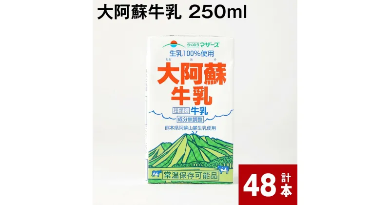 【ふるさと納税】大阿蘇牛乳 250ml 計48本 計12L 牛乳 飲料 生乳100% 乳飲料 乳性飲料 ミルク 無調整牛乳 らくのうマザーズ 常温保存可能 ロングライフ牛乳 朝食 九州 熊本 高森町