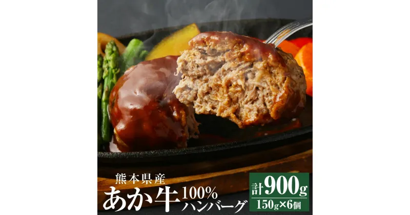 【ふるさと納税】あか牛100% ハンバーグ 150g×6個 合計900g 肉 お肉 牛肉 赤牛 和牛 惣菜 おかず 熊本県 西原村産 冷凍 送料無料