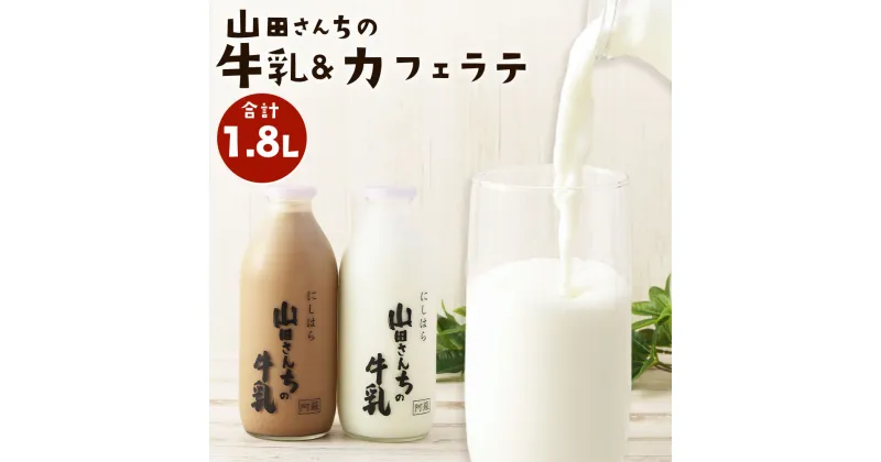 【ふるさと納税】山田さんちの牛乳・カフェラテ セット 900ml×2本 合計1.8L 飲み比べ ノンホモ牛乳 生乳100％ ふるさと納税牛乳 低温殺菌牛乳 瓶牛乳 カフェラテ カフェオレ 瓶 コーヒー 牛乳 ミルクコーヒー 珈琲牛乳 高級 低温殺菌 ドリンク 熊本県 西原村産 冷蔵