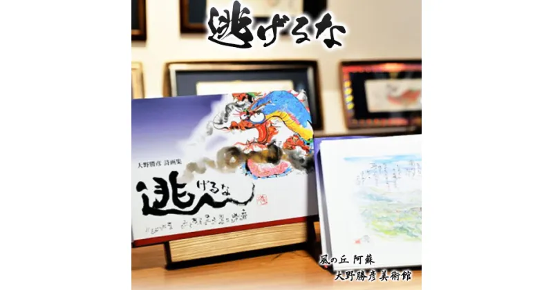 【ふるさと納税】大野勝彦＜2018年発行＞詩画集『逃げるな』風の丘阿蘇大野勝彦美術館《60日以内に出荷予定(土日祝を除く)》美術館 詩