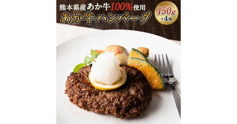 【ふるさと納税】あか牛ハンバーグ4個入り 150g×4個 《60日以内に出荷予定(土日祝を除く)》あか牛の館 熊本県南阿蘇村 ハンバーグ あか牛 熊本県産 600g 牛肉