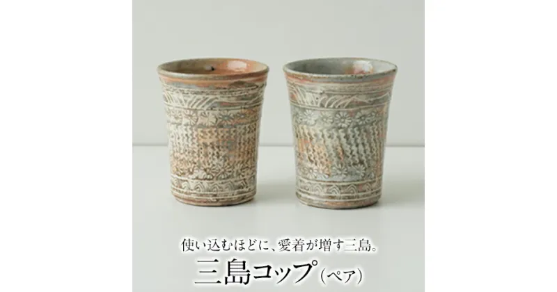 【ふるさと納税】【陶器】三島コップ（ペア）一道窯 《受注制作につき最大3カ月以内に出荷予定》