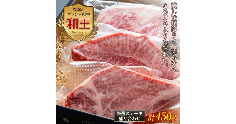 【ふるさと納税】熊本和王 厳選ステーキ盛り合わせセット 計450g(3種) 黒毛和牛 和王 ブランド牛 ステーキ サーロイン ヒレ ミスジ 食べ比べ セット 詰合せ 牛肉 牛 肉 ご当地 グルメ 食品 FKK19-534