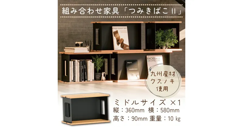 【ふるさと納税】組み合わせ家具「つみ木ばこ2」ミドルサイズ ユニット家具 シェルフ 収納棚 本棚 サイドテーブル 九州産クスノキ FKK19-02B