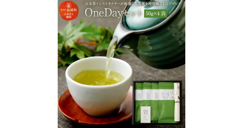 【ふるさと納税】OneDayセット 50g×4袋 4種類×各1袋 茶葉 日本茶 緑茶 お茶 詰め合わせ 飲み比べ 熊本県産 九州産 化粧箱入り ギフト箱入り 送料無料