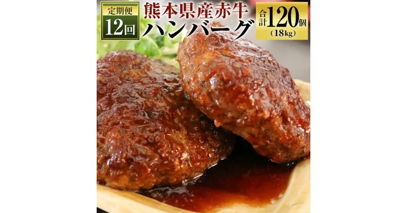 【ふるさと納税】定期便 12回 熊本県産赤牛ハンバーグ 150g×10個×12ヶ月 合計120個 合計18kg 牛肉 お肉 ハンバーグ 冷凍 国産 送料無料