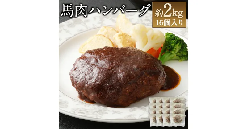 【ふるさと納税】馬肉ハンバーグ 16個セット 合計約2kg 130g×16個 ご家庭用 ハンバーグ 菅乃屋 千興ファーム 熊本 馬肉 惣菜 おかず 真空パック 冷凍 送料無料