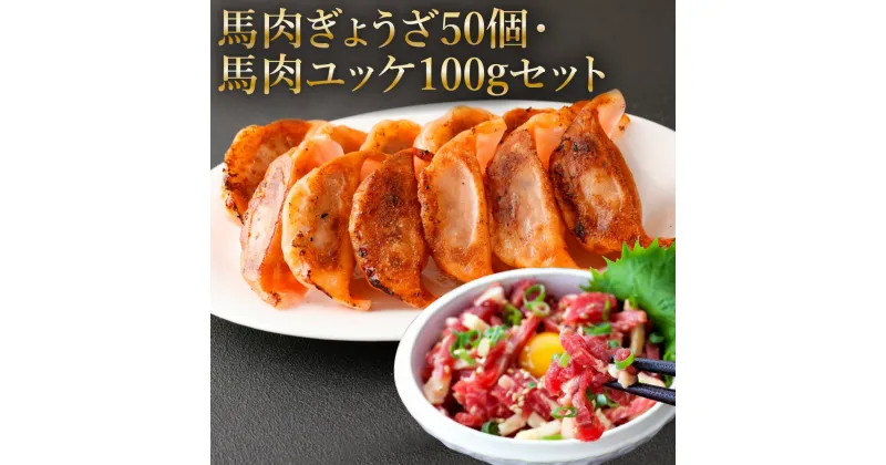 【ふるさと納税】熊本 馬刺し 馬肉ぎょうざ50個 馬肉ユッケ100g(50g×2袋) セット ユッケたれ付き(2袋) 馬刺 ばさし 馬肉 馬 ユッケ 餃子 ギョウザ ぎょうざ 刺身 冷凍 熊本県 送料無料