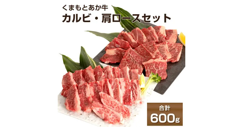 【ふるさと納税】くまもとあか牛カルビ 300g 肩ロース 300g 合計600g 熊本県産 牛肉 カルビ 肩ロース 冷凍 パック 送料無料