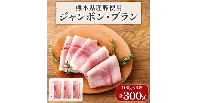 【ふるさと納税】熊本県産ハム 約100g×3個 合計約300g ジャンボンブラン ハム 豚肉 おつまみ おかず 熊本県産 九州産 国産 冷凍 送料無料