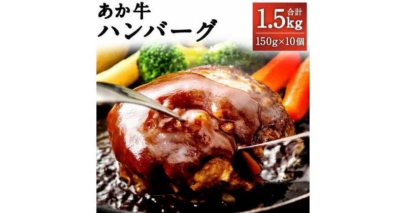 【ふるさと納税】熊本県産 GI認証取得 あか牛ハンバーグ 合計1.5kg 150g×10個 あか牛100％使用 あか牛 ハンバーグ おかず お肉 牛肉 赤牛 和牛 冷凍 国産 九州産 熊本県産 送料無料