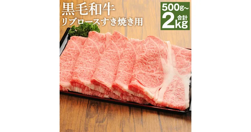 【ふるさと納税】くまもと黒毛和牛リブロース すき焼き用 約500g/約1kg/約1.5kg/約2kg 選べる内容量 牛肉 和牛 お肉 4等級以上 熊本県産 九州産 国産 冷凍 送料無料