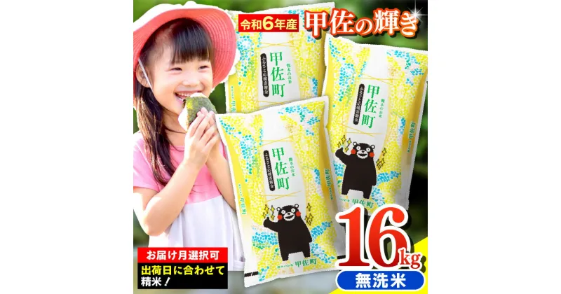 【ふるさと納税】令和6年産『甲佐の輝き』無洗米16kg(5kg×2袋、6kg×1袋)【配送月選択可！】／出荷日に合わせて精米／国産 ブレンド米 白米 訳あり 送料無料 マイスター 複数原料米 国内産 熊本産 熊本県産【価格改定ZI】